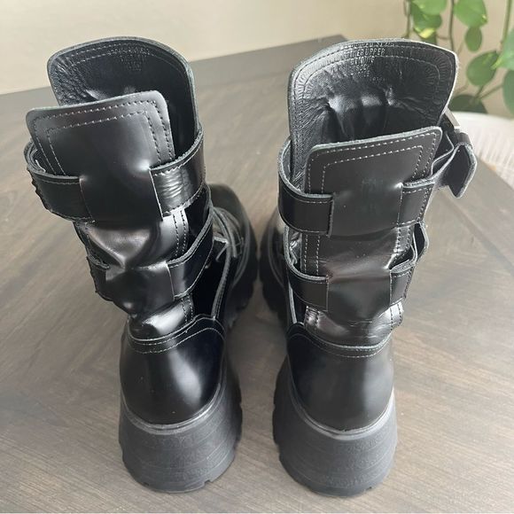 STEVE MADDEN Okara Buckle Cutout Platform Boot in Black Leather Size 7 NWOT - Picture 7 of 15